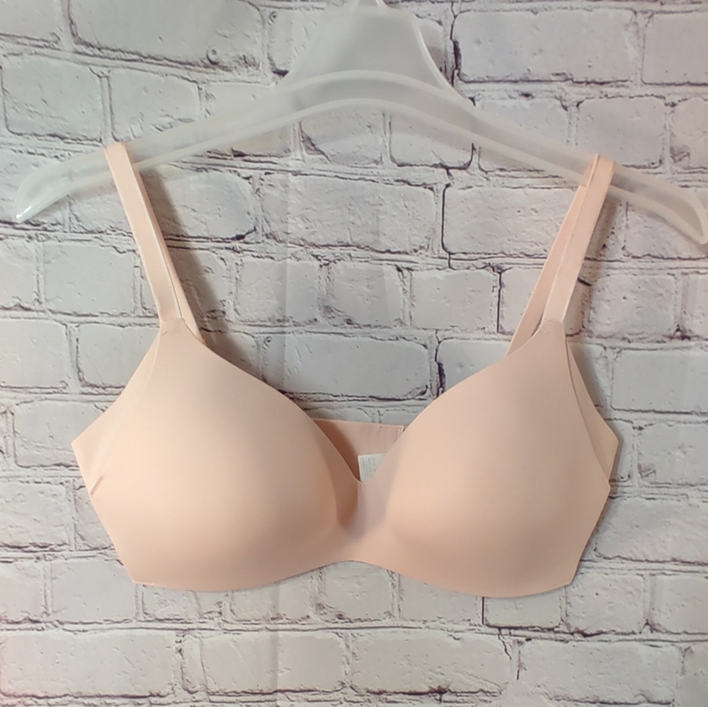 Knix Wing Woman Contour Bra Size 5 Wire Free Pink Plunge Side Coverage NWT